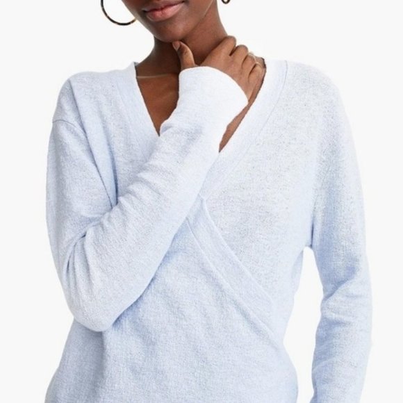 J. Crew Tops - J.Crew Faux Wrap Textured Crepe Top